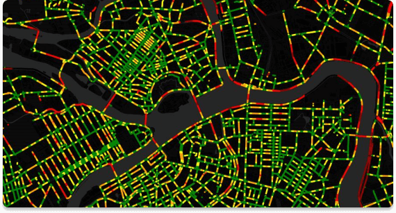 Карта СПб на черном фоне